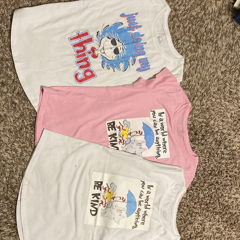 Bundle Set of 3 Graphic Dr. Seuss shirts featuring Cat in the Hat